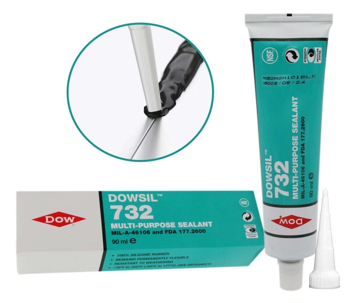 dowsil 732 black multi purpose silicone sealant 90ml tube dowsil 732 black multi purpose silicone sealant 90ml tube