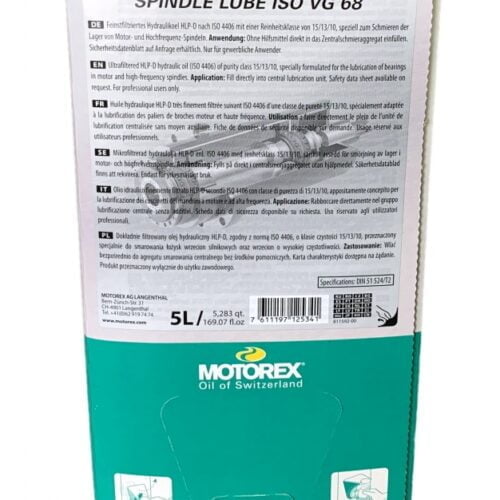 motorex spindle lube iso vg 68 hydraulic oil hyperclean 5l 1