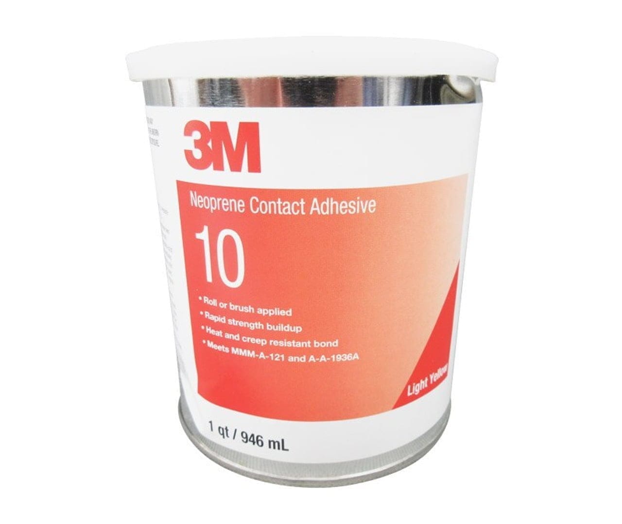 3M Scotch-Weld 10 Light Yellow Neoprene Contact Adhesive - 946 mL (Quart) Can