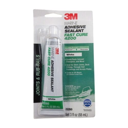 3M™ 051135 05260 Marine White Adhesive Sealant 4200FC Fast Cure 3oz Tube 6 Each