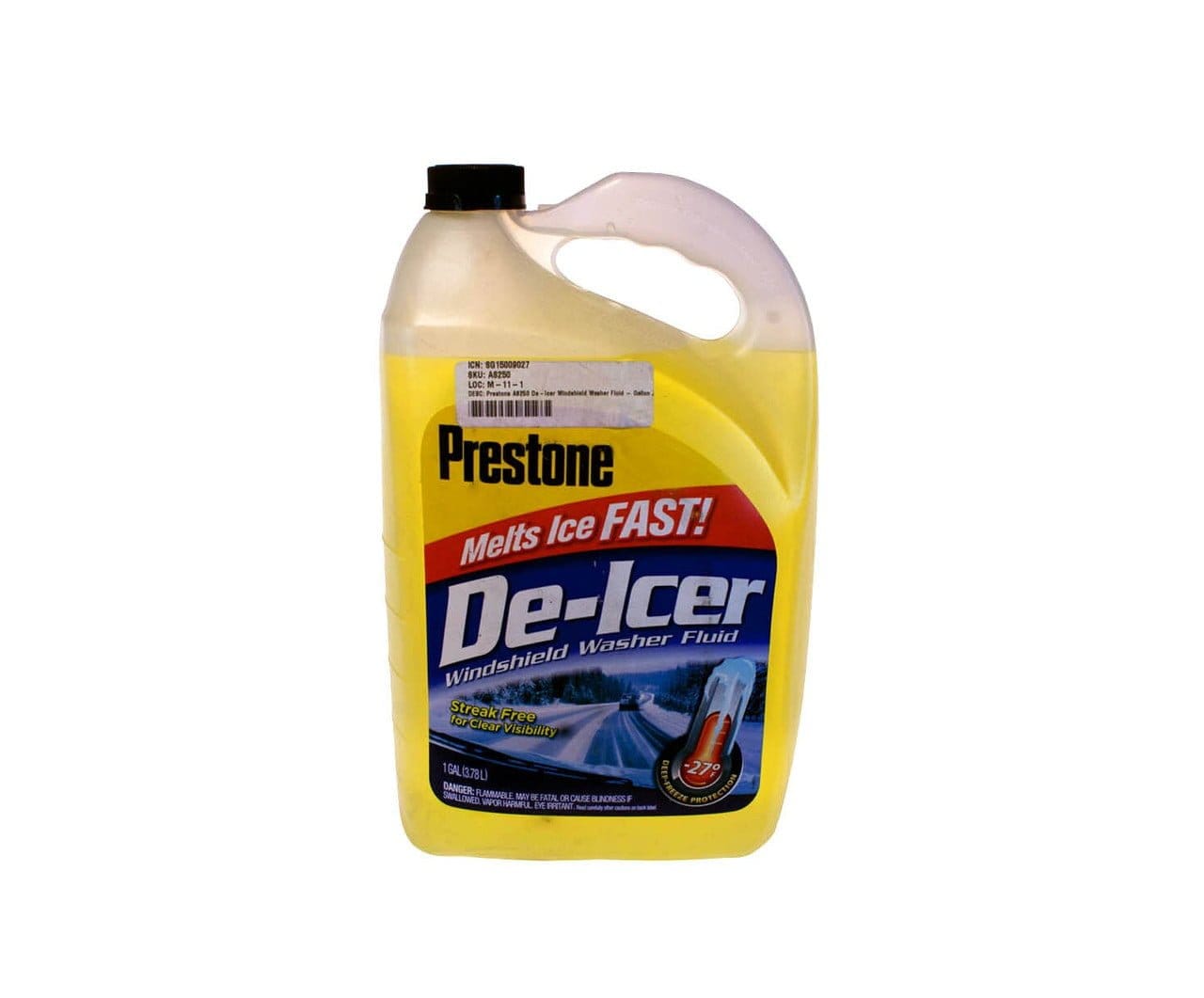 Prestone AS-250 Yellow De-Icer Windshield Washer Fluid - Gallon Jug